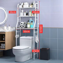 WhizMax Over The Toilet Storage Shelf with Toilet Paper Holder Removable Towel Hooks Floor Standing Above Toilet Shelf Space-Saving Storage Rack for Bathroom Stainless Steel Easy to Assemble-3 Layers-Metal-White