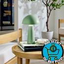 Better Homes & Gardens Rechargeable LED Portable Table Lamp, 9.5 in, Green Dome, Dimmable Touch Sensor