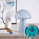 Urban Shop Novelty Glass Mushroom Lamp, Off-White Matte, 12" H, Plug-in Clear blue