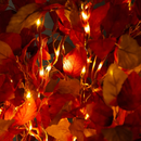 5' Pre-Lit Autumn Artificial Fall Tree with 200 Warm White LED Lights