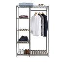 Better Homes & Gardens Farmhouse Style Gray Wood and Metal Clothes Rack with Garment Rod