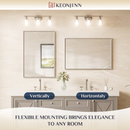 Keonjinn Bathroom Mirrors 24-in W x 36-in H Rectangle Brushed Nickel Framed Framed Wall Mirror