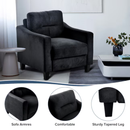 Moda Furnishings Sarah Modern Black Velvet Club Armchair