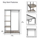 Better Homes & Gardens Farmhouse Style Gray Wood and Metal Clothes Rack with Garment Rod
