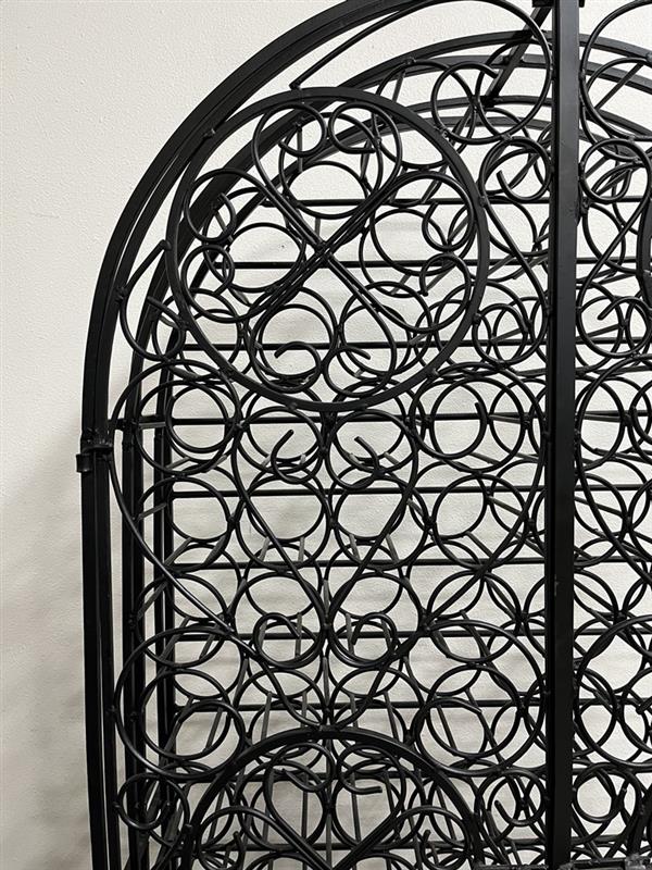 Mid-Century French Iron Gothic Style 140 Bottle Wine Rack