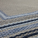 Allen + Roth with STAINMASTER 5-ft x 7-ft Blue Border Outdoor Border Area Rug