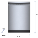 Bosch 100 Series Dishwasher 24'' Stainless Steel Anti-fingerprint