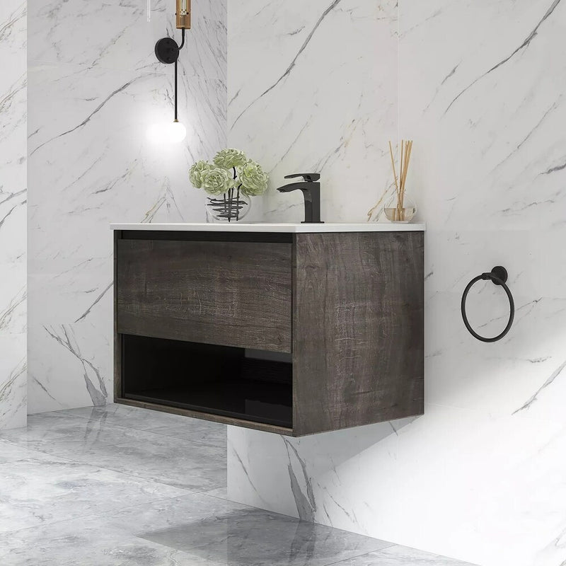 Ikou Inc. 30" French Grey Floating Vanity
