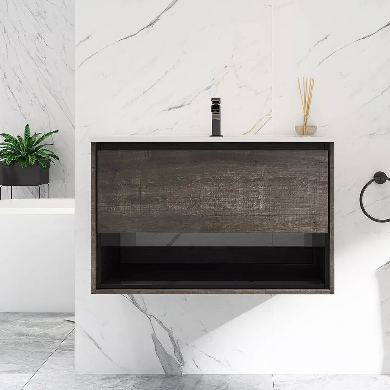 Ikou Inc. 30" French Grey Floating Vanity