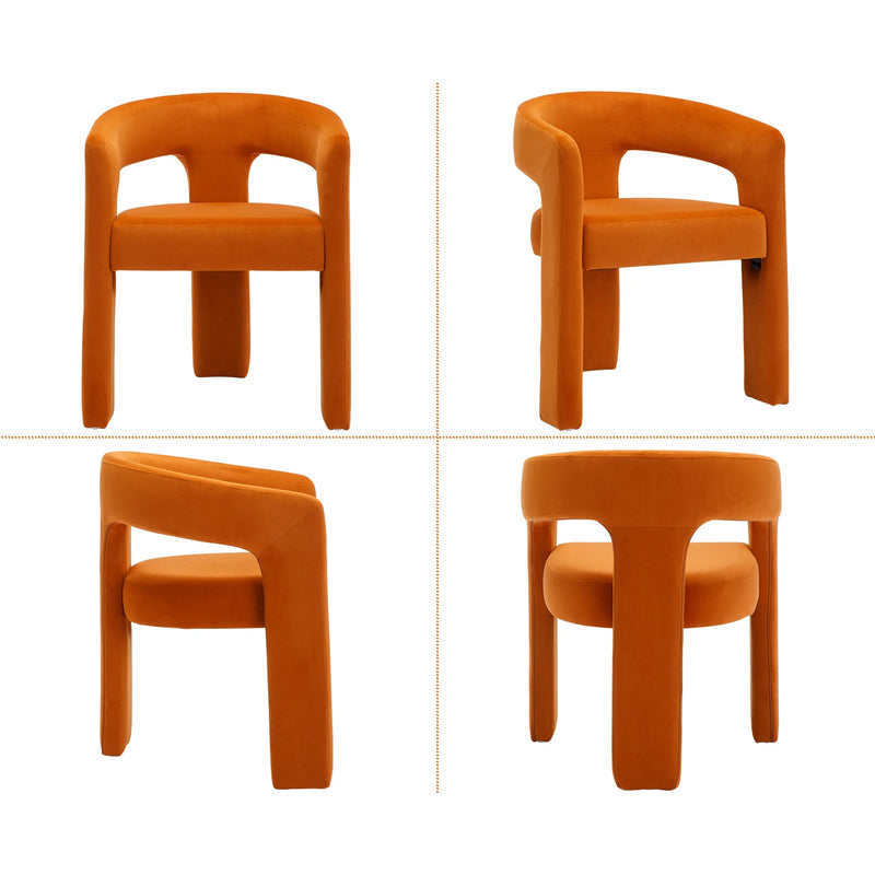 Modern Velvet Upholstered Armchair