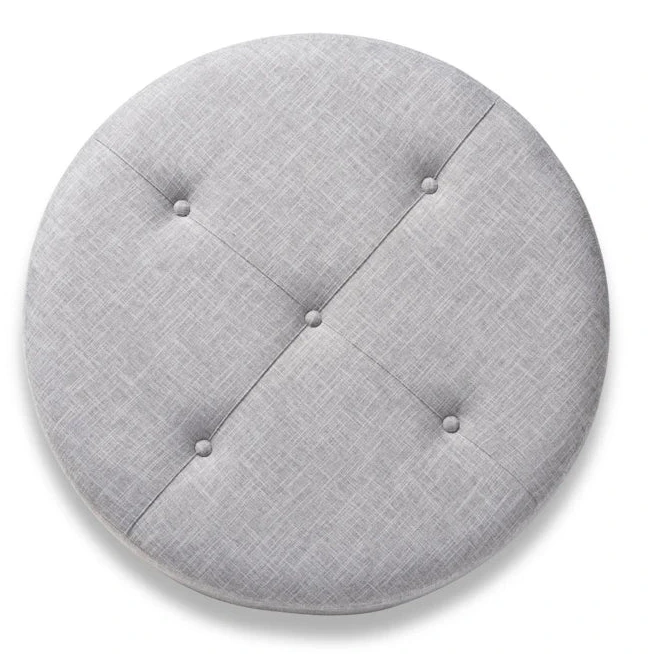 HomeStock Seaside Style Beige Fabric Upholstered Natural Wood Cocktail Ottoman