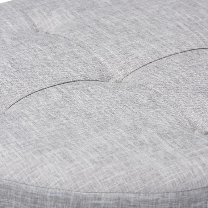 HomeStock Seaside Style Beige Fabric Upholstered Natural Wood Cocktail Ottoman