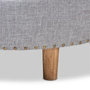 HomeStock Seaside Style Beige Fabric Upholstered Natural Wood Cocktail Ottoman