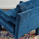 Crushed Performance Navy Velvet Armchair
