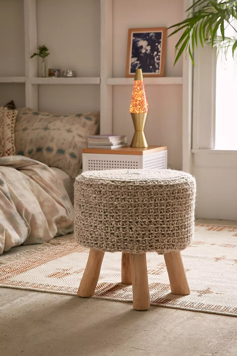 Natural Woven Jute Stool