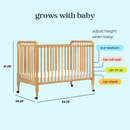 Jenny Lind 3-in-1 Convertible Crib (Honey)