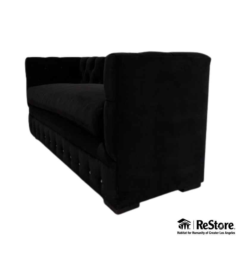 Bespoke Custom Luxury Black Tufted Chaise Bench