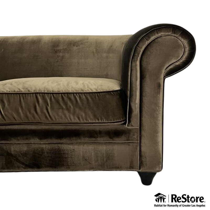 Bespoke Custom chesterfield Brown Velvet Sofa 108”