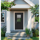 RELIABILT 32-in x 80-in x 4-9/16-in Steel Right-hand inswing Primed Front Door Blinds Included