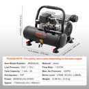VEVOR Air Compressor 1 Gallon Steel Tank 1HP 1.5 CFM 90PSI Oil Free Air Compressor and Max. 120PSI Pressure 78dB Ultra Quiet Portable Compressor for Auto Repair Tire Inflation Spray Painting