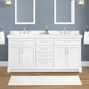 Allen Roth Felix 72-in White Undermount Double Sink Bathroom Vanity with White Engineered Stone Top