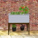 Style Selections 20.0-in W x 26.0-in L x 36-in H Rust Metal Rectangle Raised Planter Box