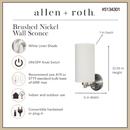 Korto 5-in W 1 -Light Brushed Nickel Transitional Hardwired Damp rated Wall Sconce