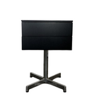 Black Contemporary Nightstand With 2  Drawers