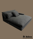 WE Harmony Double Wide Left Arm Chaise Grey Twill Fabric