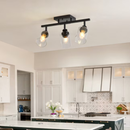 BABOOM Adjustable Kitchen Semi Flush Mount Ceiling Light Fixtures 19.7-in 3 -Light Black Medium base (E-26) Modern/contemporary Linear Track Lighting Kit with Gimbal Pivoting Heads