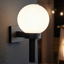 Progress Lighting Globe 1 -Light 15-in H Matte Black Hardwired Outdoor Wall Light