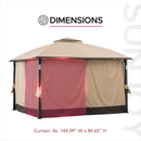 Sunjoy 12-ft x 10-ft Khaki Gazebo curtains