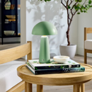 Better Homes & Gardens Rechargeable LED Portable Table Lamp, 9.5 in, Green Dome, Dimmable Touch Sensor