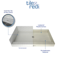 Tile Redi 30-in W x 54-in L (Right Side ) Made for tile Rectangle Single Shower Pan Base with 4.5-in H Threshold