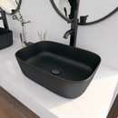 Eridanus Salerno Vitreous China 18.25-in Vessel Rectangular Modern Matte Black Bathroom Sink