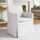 My Texas House Wren Slipcover Dining Chair with Casters Cream Polyester