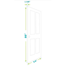 EightDoors 24-in x 80-in White primed 1-panel Frosted glass Smooth Solid core Primed Interior Slab Door