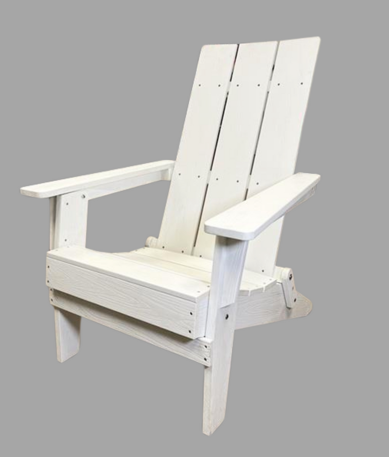 YEFU White Folding Adirondack Chair, Patio Chair With Wide Armrests