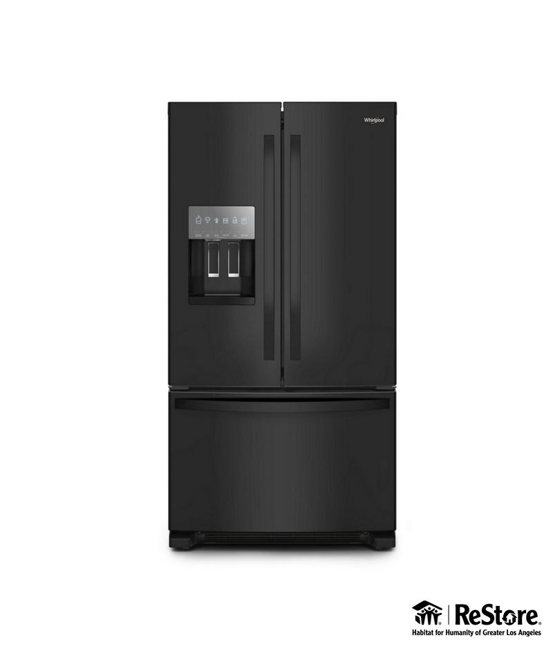 Whirlpool 36" French Door Refrigerator with Ice and Water Dispenser - Black
