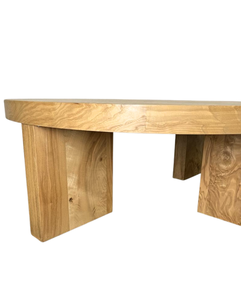 Lulu and Georgia Kearns Round Burl Wood Coffee Table