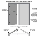 RELIABILT Steel Patio Door 96-in x 80-in x 4-9/16-in Jamb Primed Steel Left-hand inswing French Patio Door with Dual-pane Glass (Screen Included)