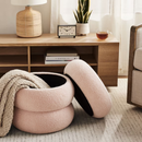 Mainstays Boucle Cloud Storage Ottoman, pink