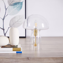 Urban Shop Novelty Glass Mushroom Lamp, Off-White Matte, 12" H, Plug-in Clear