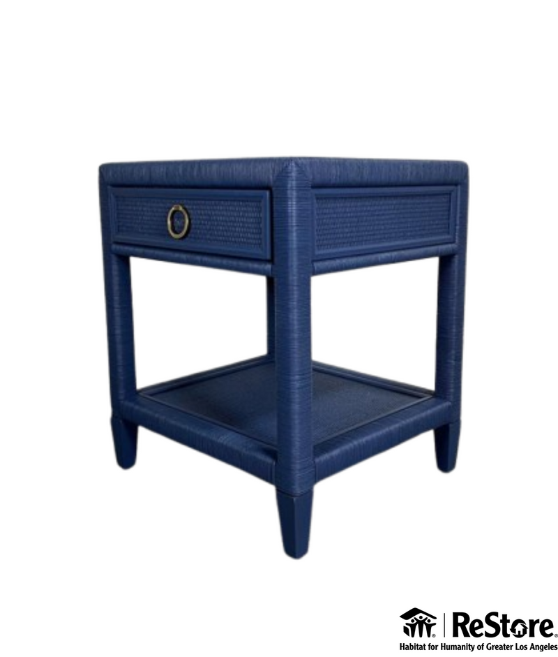 Birch Lane Monterey 1 - Drawer Wicker Nightstand Royal Blue