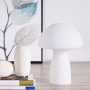 Urban Shop Novelty Glass Mushroom Lamp, Off-White Matte, 12" H, Plug-in white