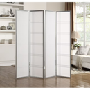Roundhill Furniture Seto 4 -Panel Silver Fabric Folding Contemporary/Modern Style Room Divider