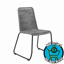 Armen Living Shasta 18.5" Fabric Patio Dining Chair in Gray/Black set of 2