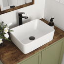 DeerValley Liberty Ceramic 15.94-in Vessel Rectangular Modern White Bathroom Sink