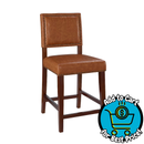 Linon Caramel 24.0-in H Counter height Upholstered Wood Bar Stool
