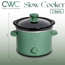 COOK WITH COLOR Slow Cooker, Crock Pot, 2-Quart with Removable Stoneware Pot, Green